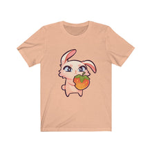 Load image into Gallery viewer, Rabbit Holding Strawberry - Unisex Short Sleeve Tee