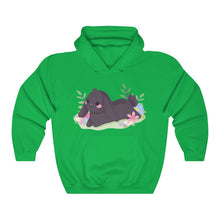 Load image into Gallery viewer, Rabbit Laying in Flowers - Unisex Heavy Hooded Sweatshirt