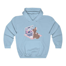 Load image into Gallery viewer, Business Bunny on Laptop - Unisex Heavy Hooded Sweatshirt
