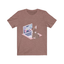 Load image into Gallery viewer, Business Bunny on Laptop - Unisex Short Sleeve Tee