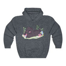 Load image into Gallery viewer, Rabbit Laying in Flowers - Unisex Heavy Hooded Sweatshirt
