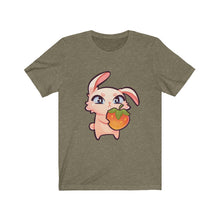 Load image into Gallery viewer, Rabbit Holding Strawberry - Unisex Short Sleeve Tee