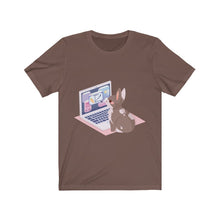 Load image into Gallery viewer, Business Bunny on Laptop - Unisex Short Sleeve Tee