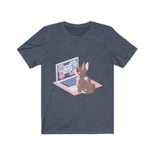 Load image into Gallery viewer, Business Bunny on Laptop - Unisex Short Sleeve Tee