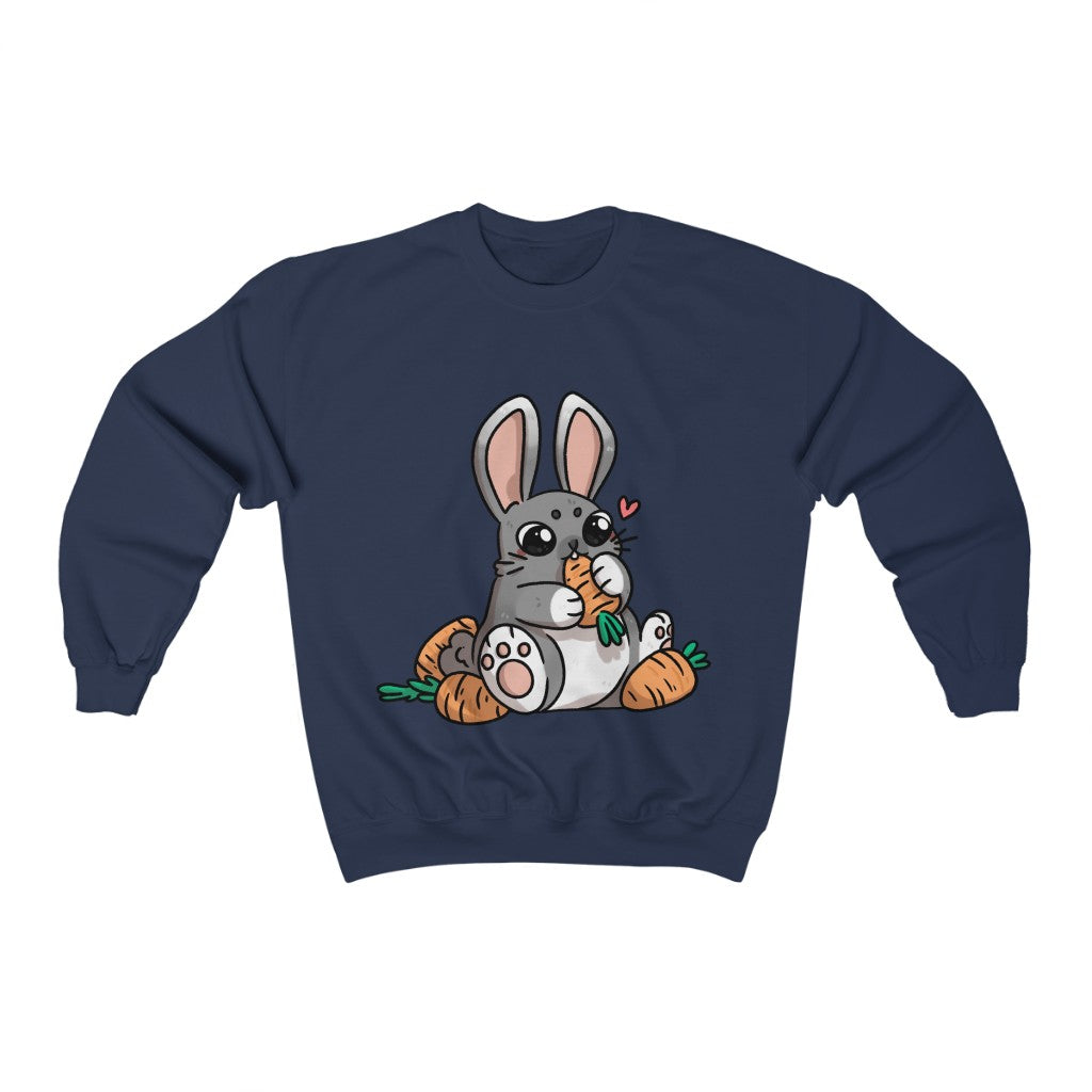 Carrot Chomping Rabbit - Unisex Heavy Sweatshirt