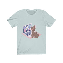Load image into Gallery viewer, Business Bunny on Laptop - Unisex Short Sleeve Tee
