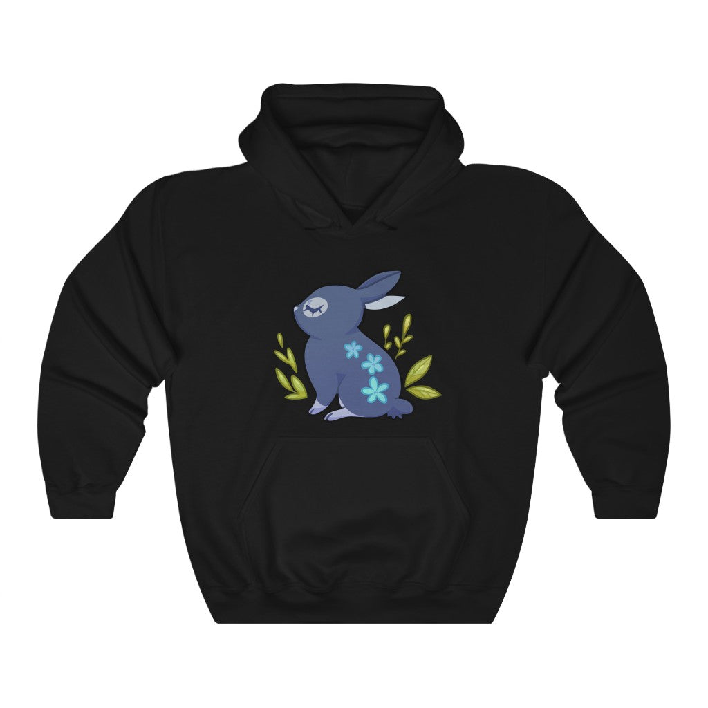 Flowered Rabbit - Unisex Heavy Hooded Sweatshirt