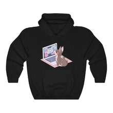 Load image into Gallery viewer, Business Bunny on Laptop - Unisex Heavy Hooded Sweatshirt
