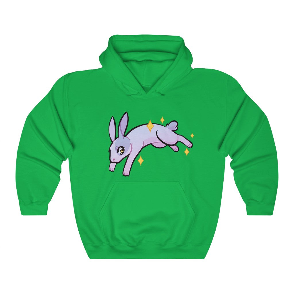Hopping Rabbit - Unisex Heavy Hooded Sweatshirt